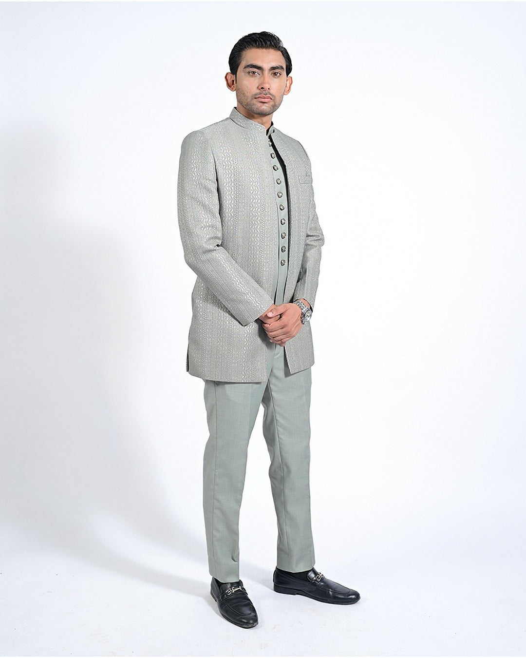 Mint Green Embroidered Jodhpuri Suit